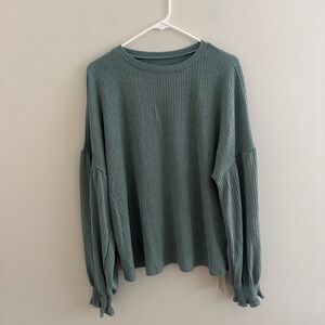 Emery Rose Women’s Casual Soft Long Sleeve Top Bohemian XL Green New